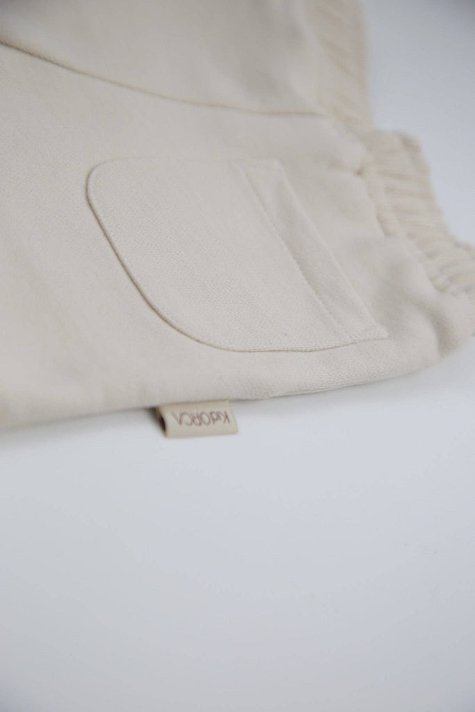 Kids Organic Cotton French Terry Shorts | Beige