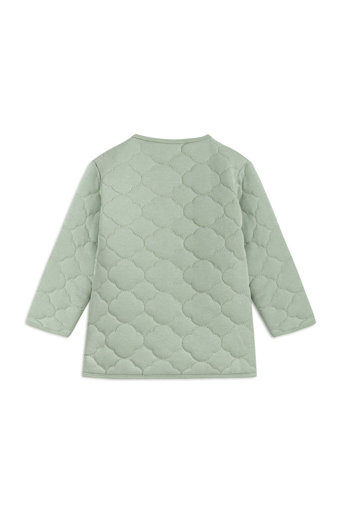 Baby Monogram Embroidered Quilt Cardigan | Green