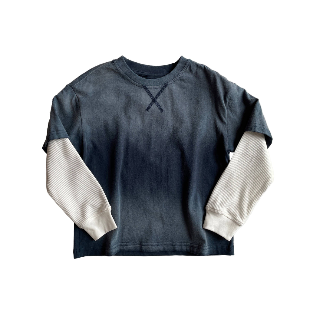 Baby and Kids Waffle Layered Tee | Navy