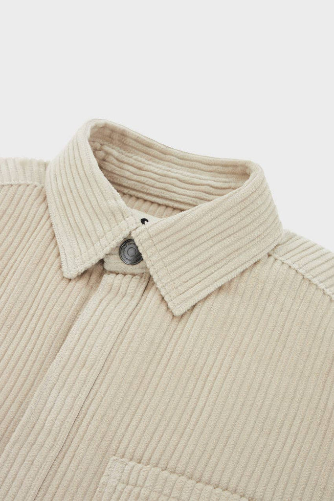 Kids Oversized Quilted Corduroy Shirt | Beige