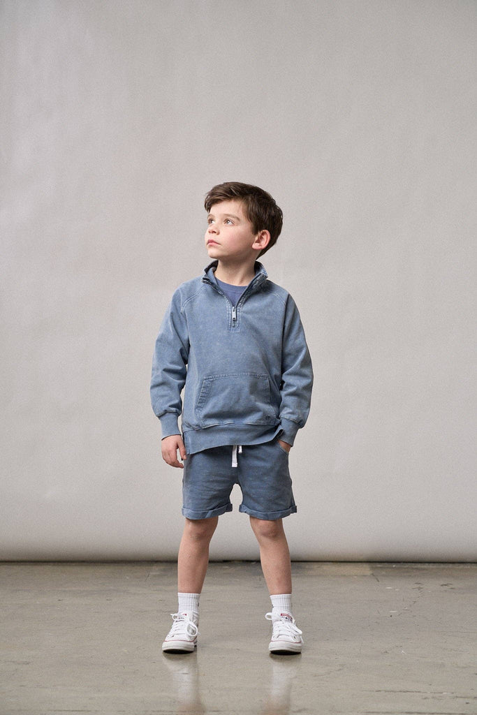 Quarter Zip Pullover | Navy Wash