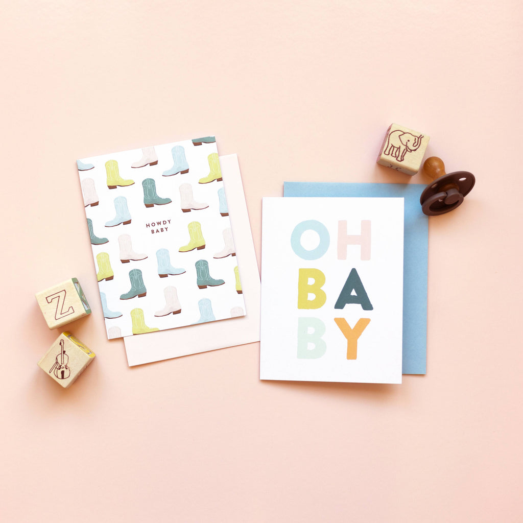 OH BABY Colorful Hand Lettered Baby Card