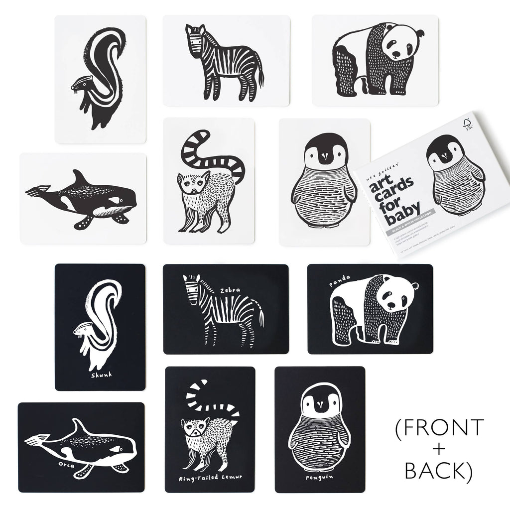 Baby Art Cards | Black and White Animals