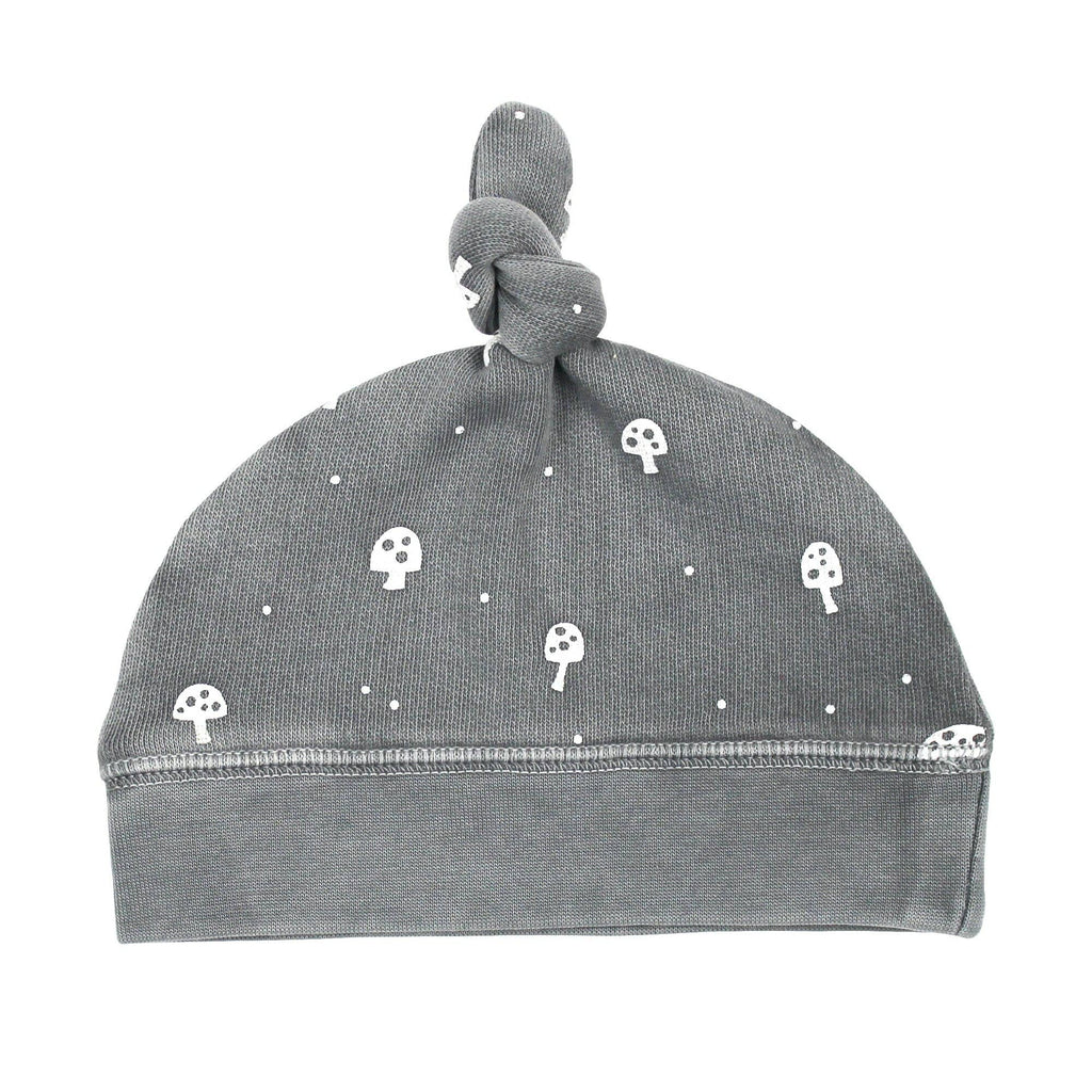 Organic Cozy Top-Knot Hat | Mist Mushrooms