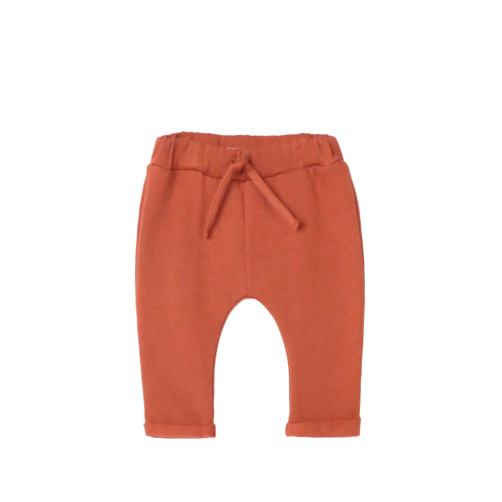 Baby Pants in Organic Cotton Brushed Fleece | Tomato