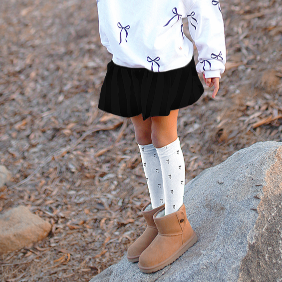 Baby Knee High Socks | White with Bows