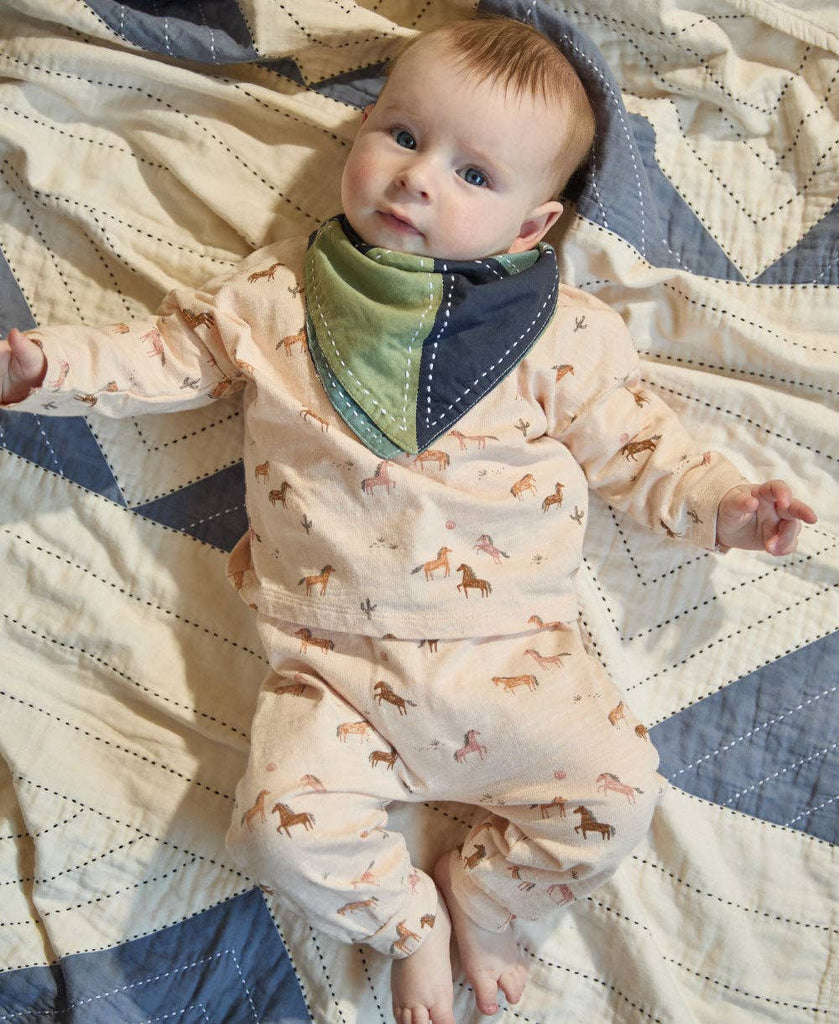 Baby Colorblock Bandana Bib | Sage