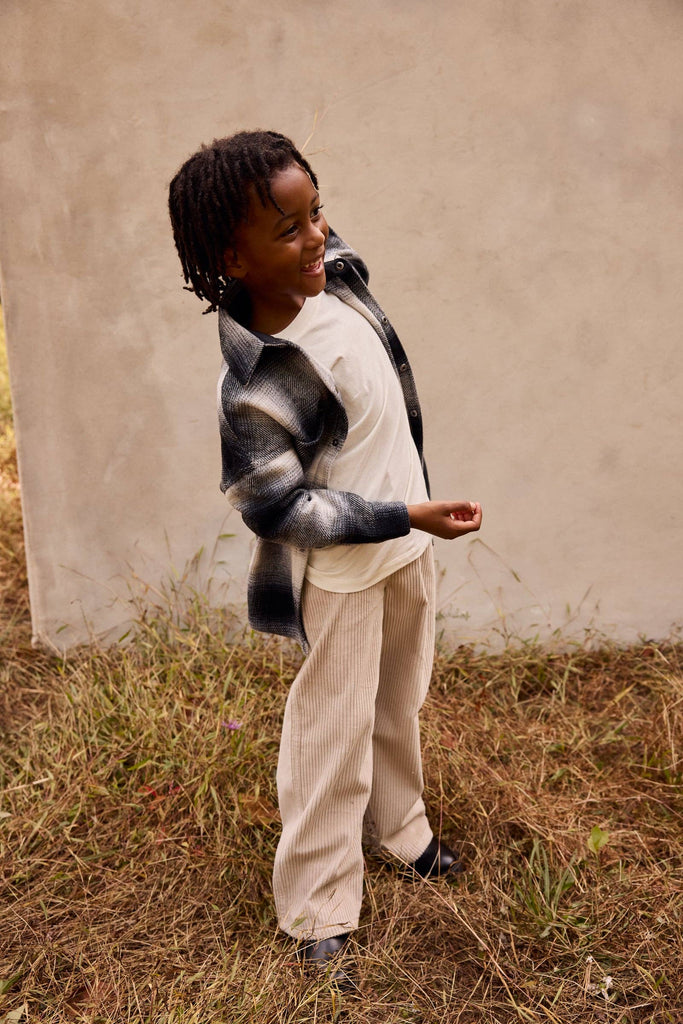 Kids Corduroy Wide Leg Pant | Beige