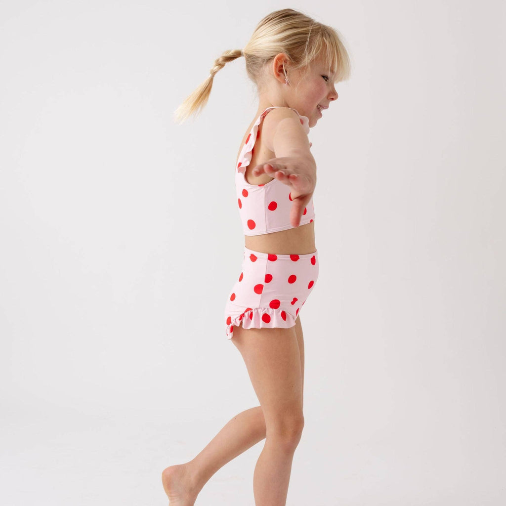 Girls Two-Piece Swim Set | Blush Dot