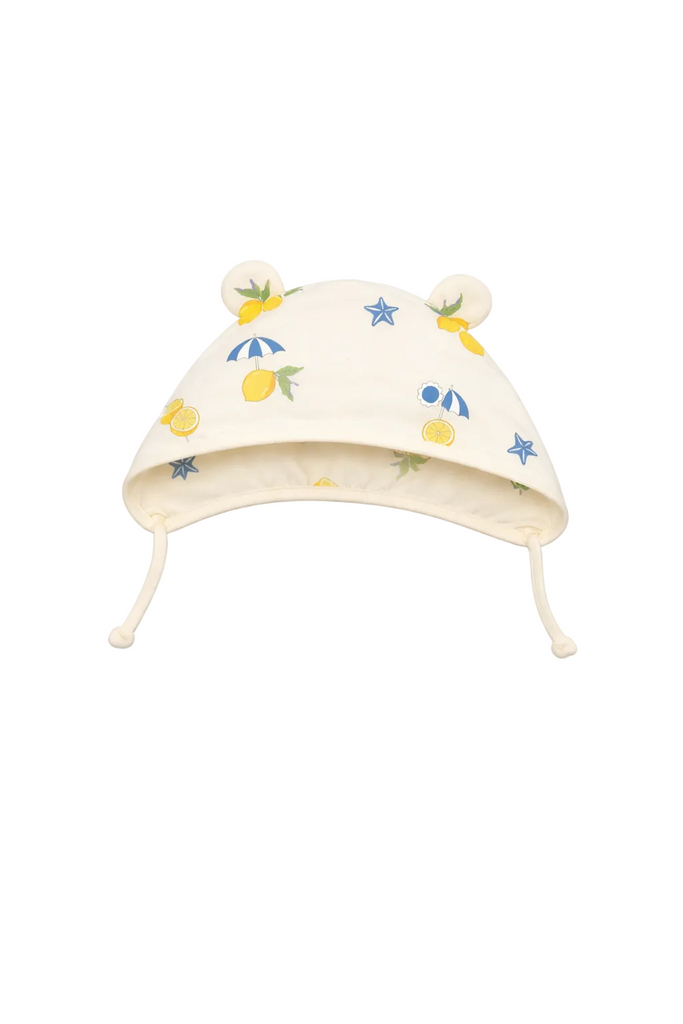 Baby Organic Lemon Bonnet Hat| Cream