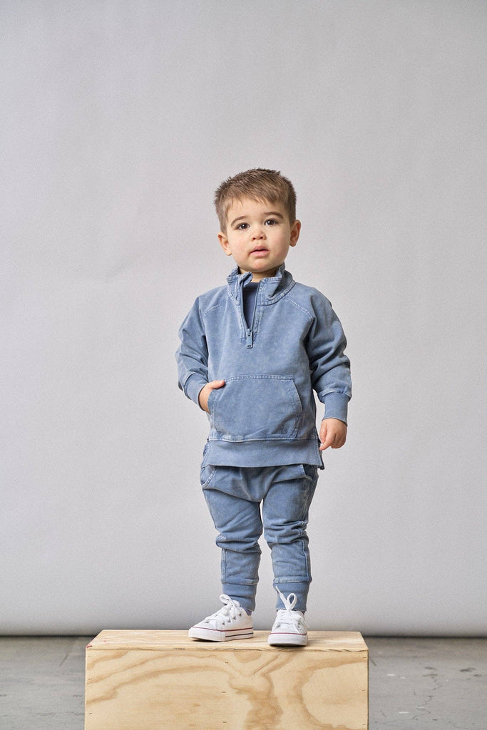 Quarter Zip Pullover | Navy Wash