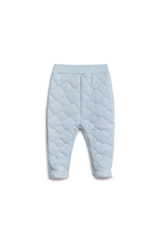 Baby Monogram Embroidered Quilt Pants | Blue