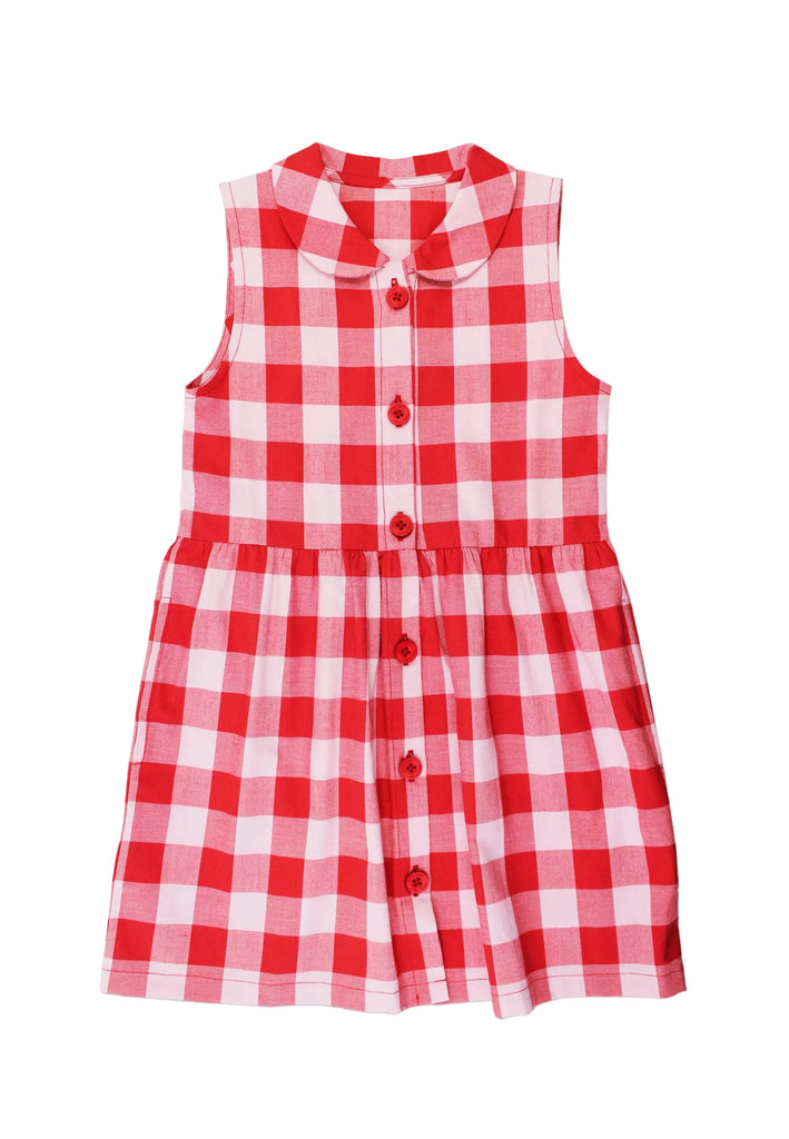 Baby and Girls Organic Woven Dress | Red Gingham