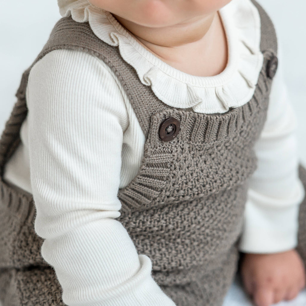 Briggs Seed Stitch Sweater Knit Overalls - Taupe