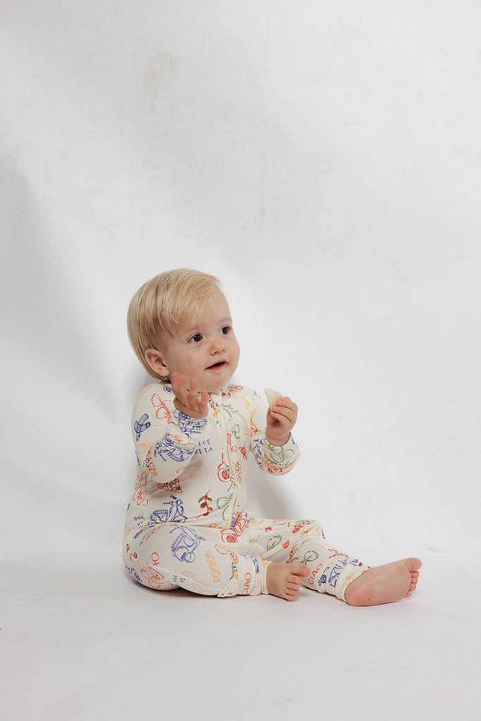 Baby Bamboo Zip PJs | Cream
