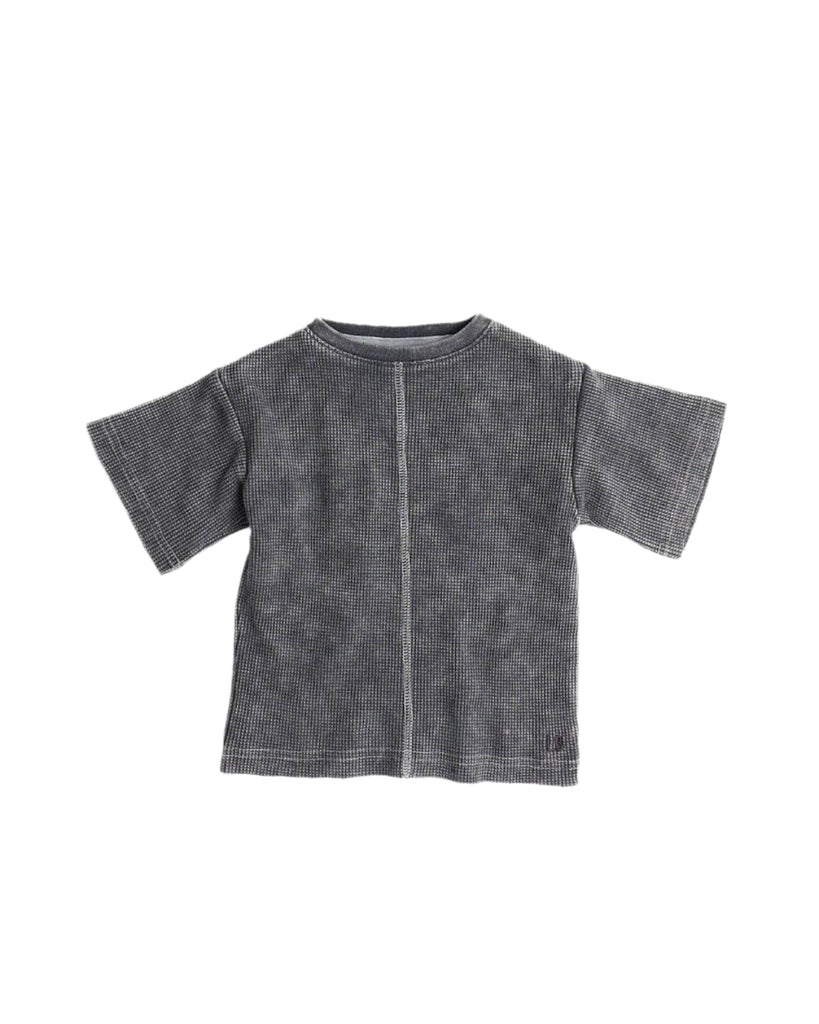 Baby & Kids Acid Wash Waffle Tee | Black