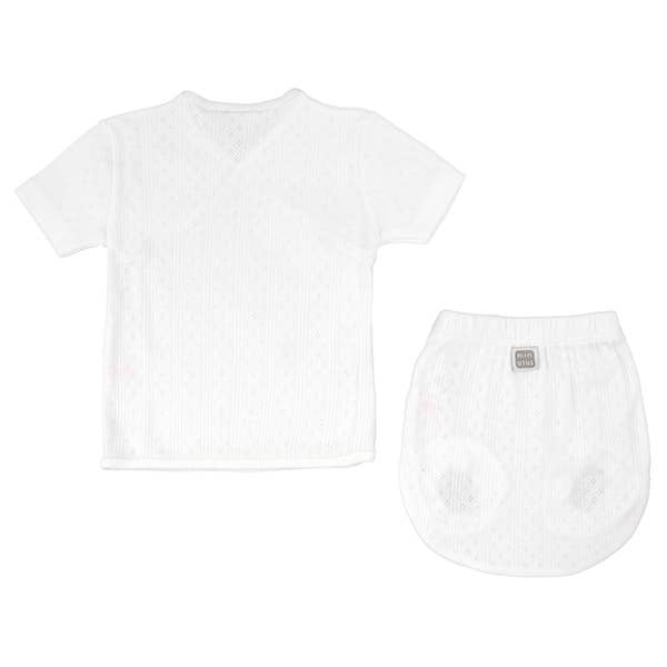 Baby 100% Cotton Short Sleeve Set | Organic White