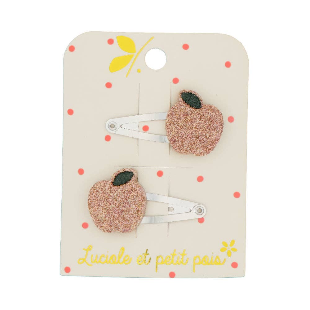 Mini Apple Hair Clips - Pink