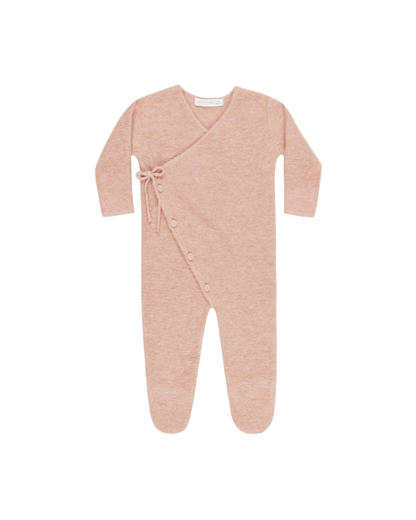 Baby Wrap Knit Footie | Heathered Rose