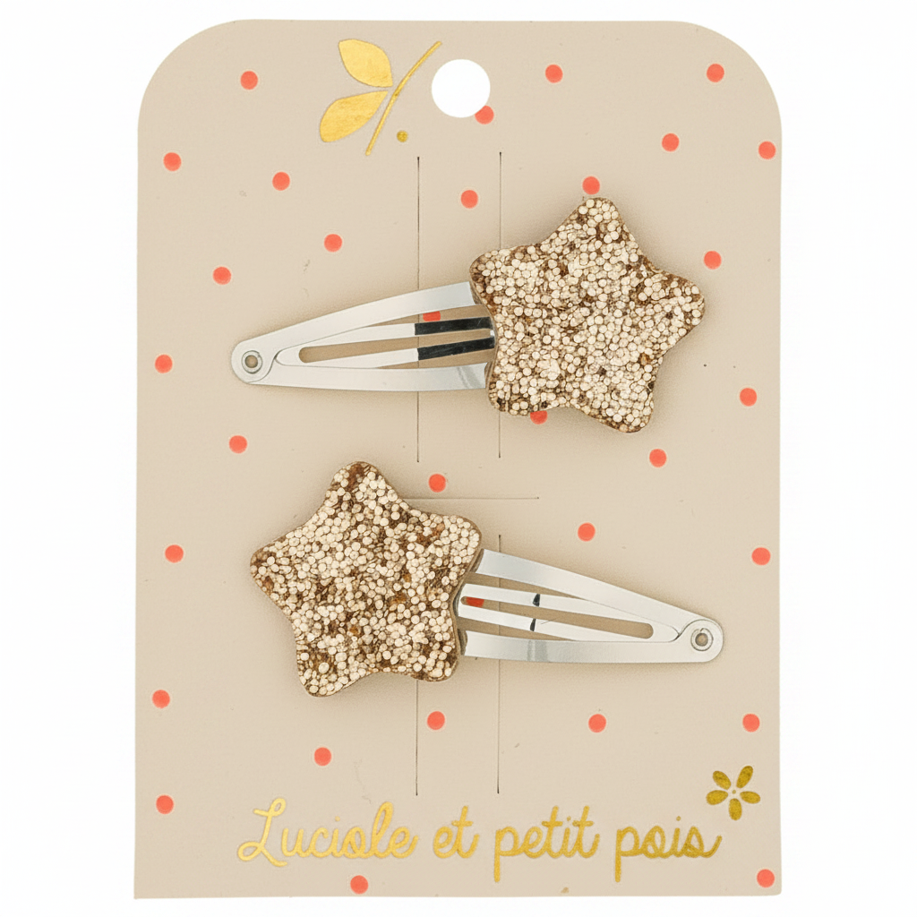 Bubble Star Hair Clips | Gold