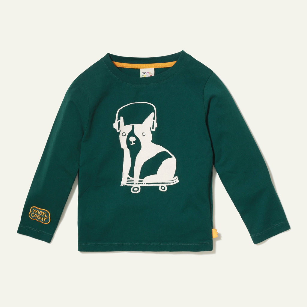 Recycled Cotton Walter Kid T-shirt | Pine Green