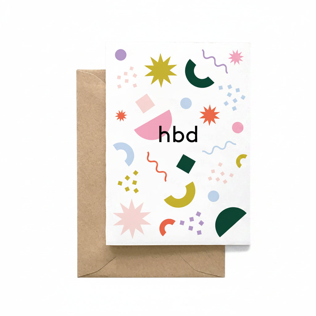 HBD Confetti Design Birthday Card