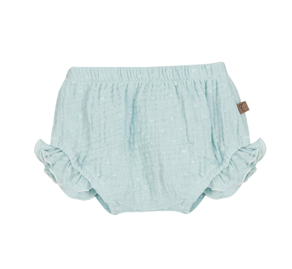 Baby Swiss Dot Ruffled Bloomers | Blue