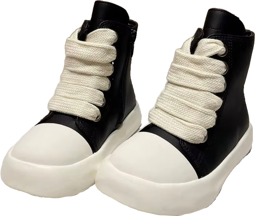 Kids Casual High Top Chunky Sneakers | Black