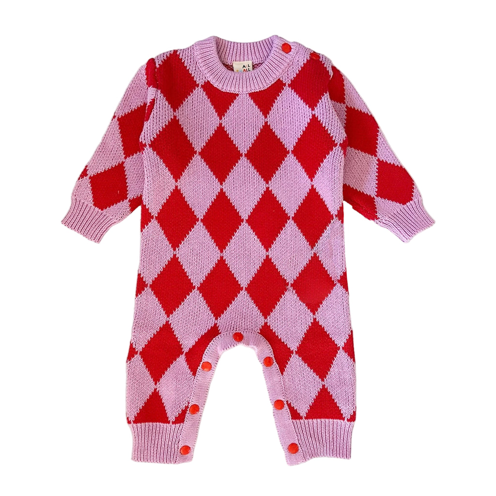 Baby Jester Onesie | Red & Pink