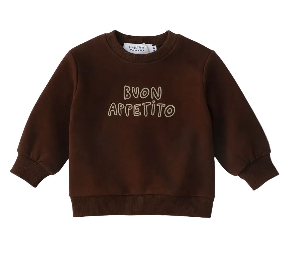 Baby and Toddler Buon Appetito Sweatshirt | Brown