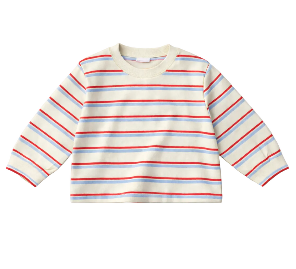 Kids Striped Long Sleeve T-shirt | Red & Blue