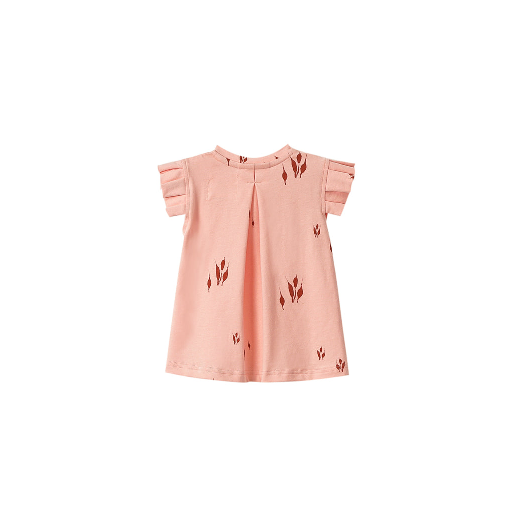 Baby Tent Dress with Box Pleated Sleeve - Peach | OM748