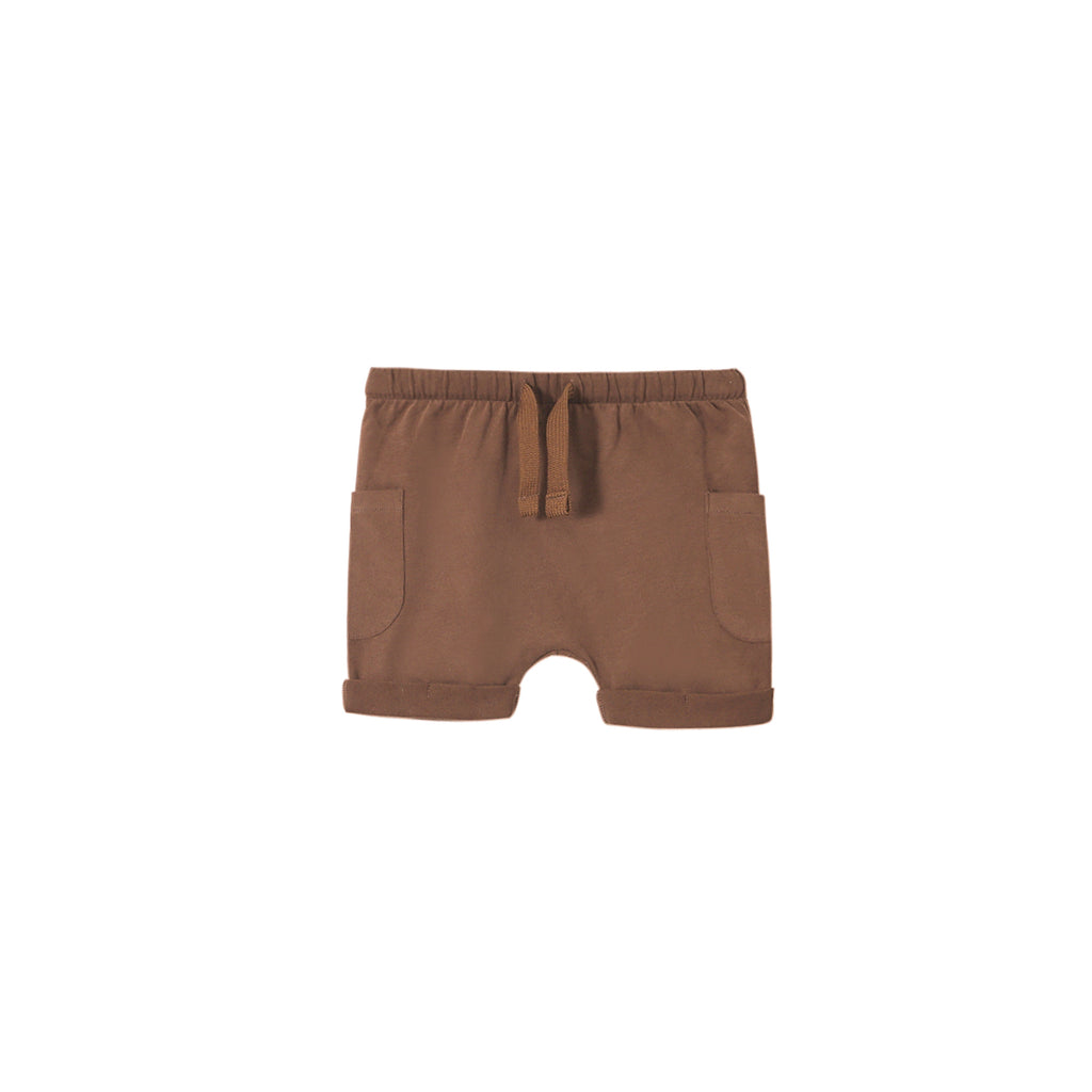 Baby Rolled Up Shorts in Jersey - Brown | OM749