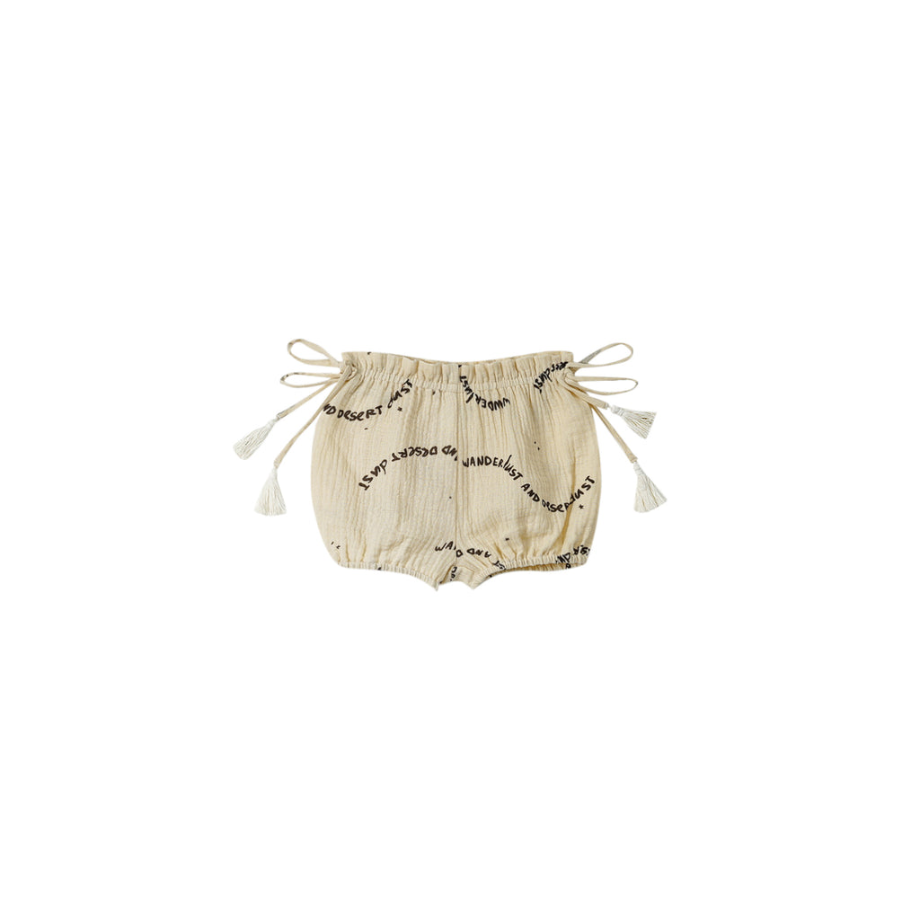 Baby Girls Gauze Bloomers with Tassles - Sand | OM757