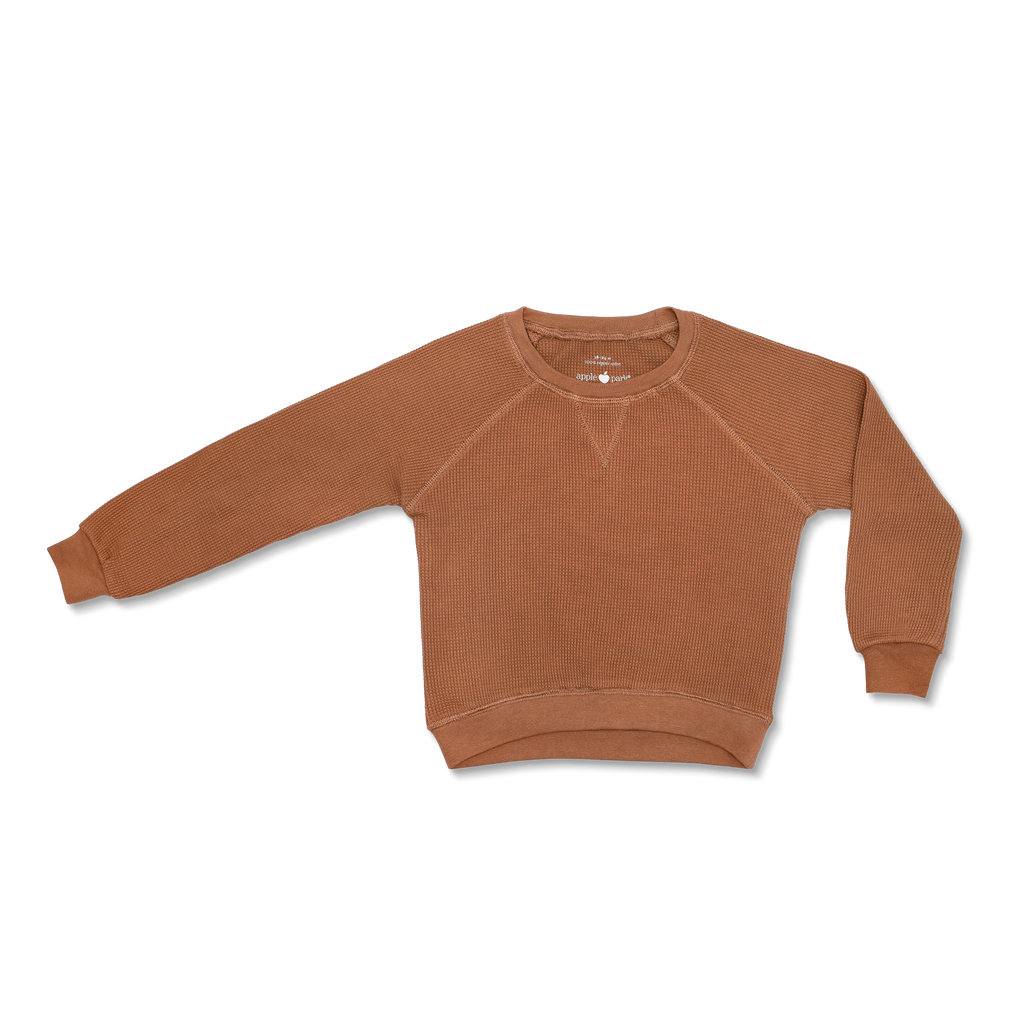 Baby Waffle Crew Neck Sweatshirt | Caramel