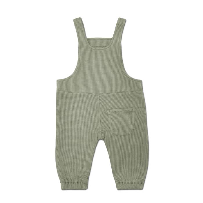 Baby and Toddler Waffle Overalls | Olive Green