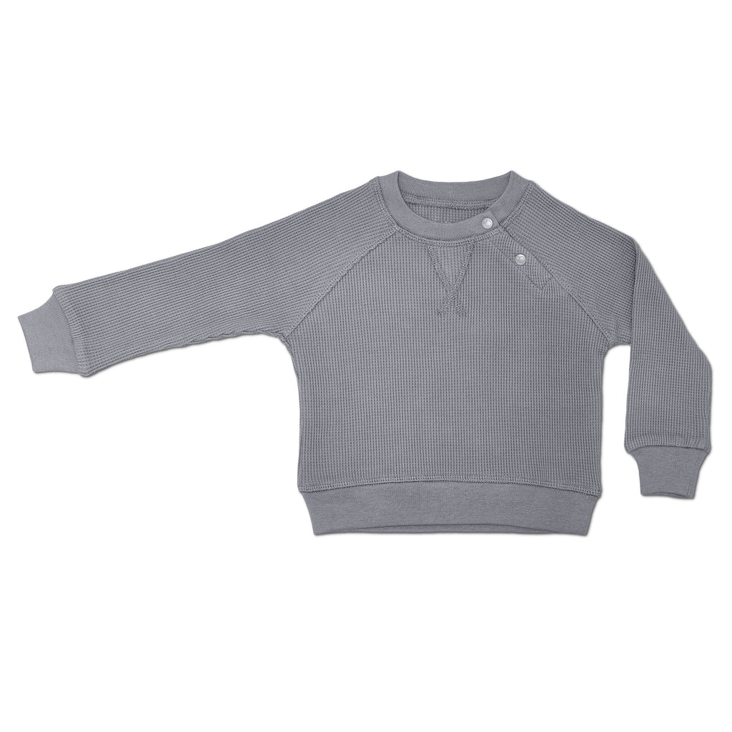 Baby and Toddler Waffle Crew Neck Sweatshirt | Smoke