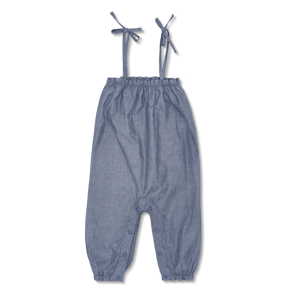Baby and Toddler Tie Shoulder Jumpsuit | Chambray