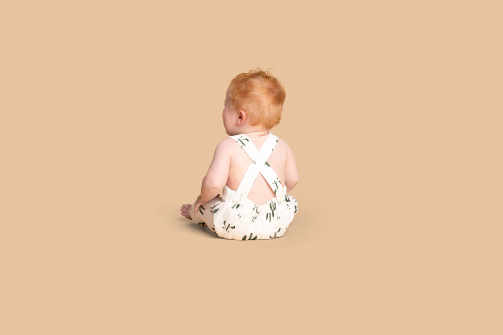 Baby Gauze Dungaree - Off-White
