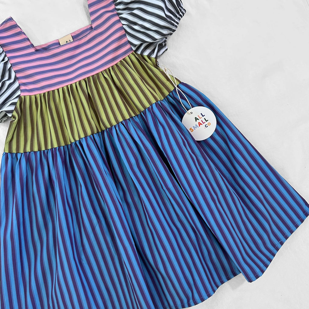 Girls Pencil Stripe Dress | Multi