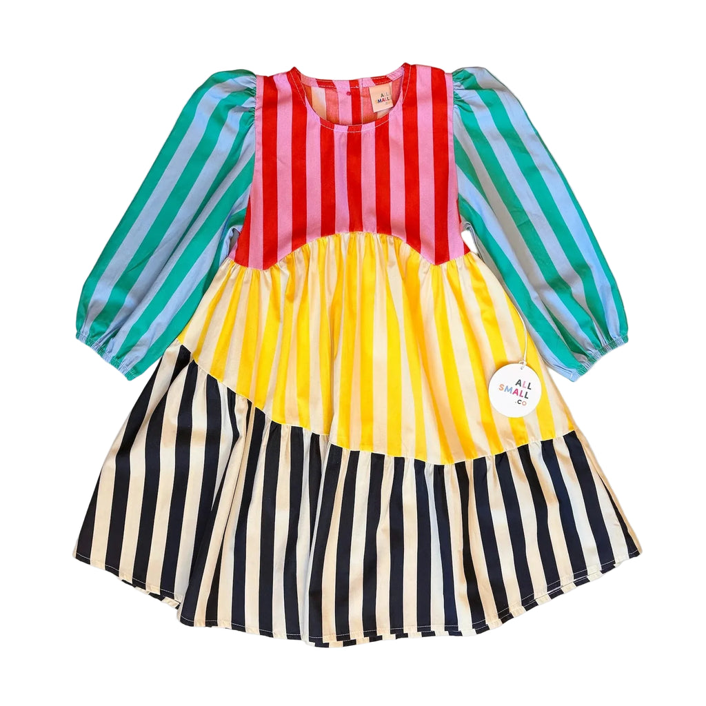 Girls Crayon Stripe Dress | Multi