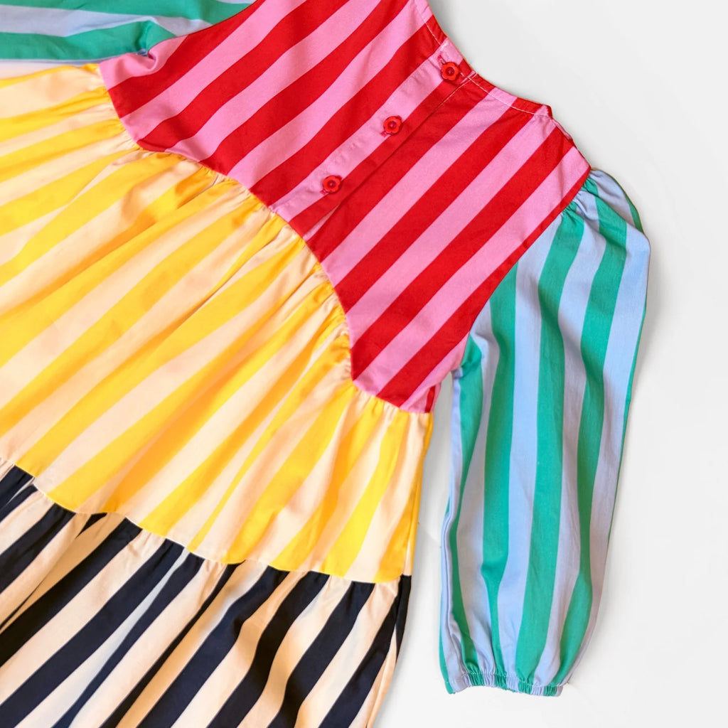 Girls Crayon Stripe Dress | Multi