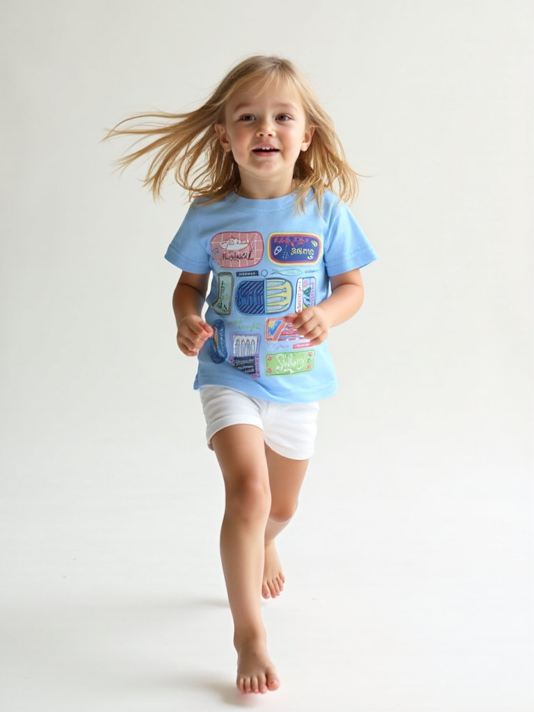 Baby and Kids Sardines Tee | Light Blue