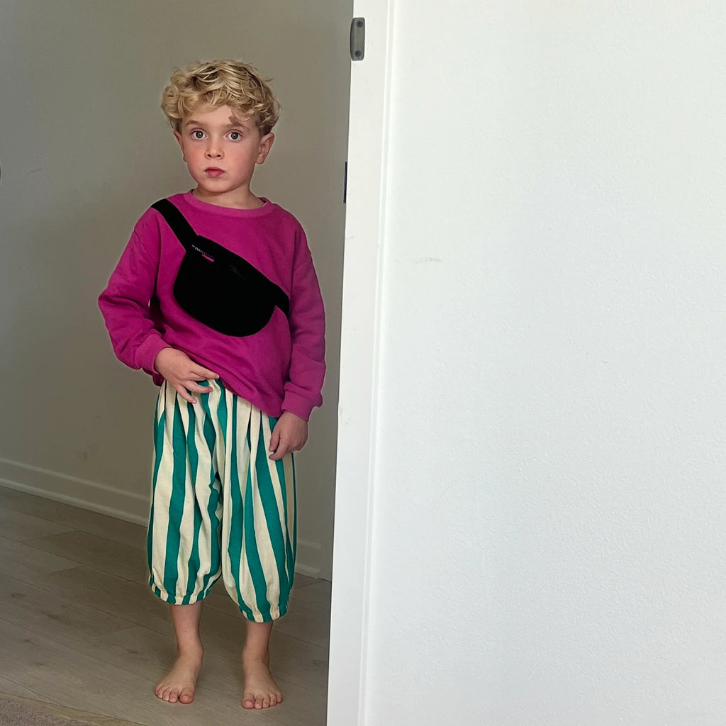 Kids Belt Bag Crewneck Sweatshirt | Pink