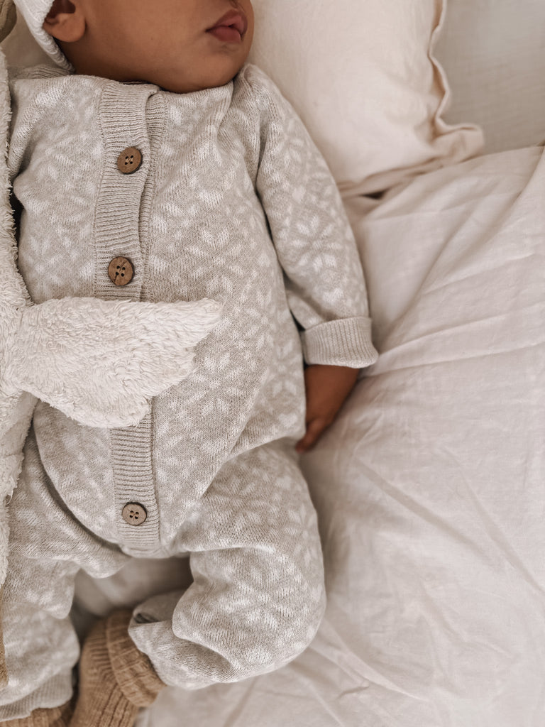 Baby Ski Chalet Knit Jumpsuit | Natural