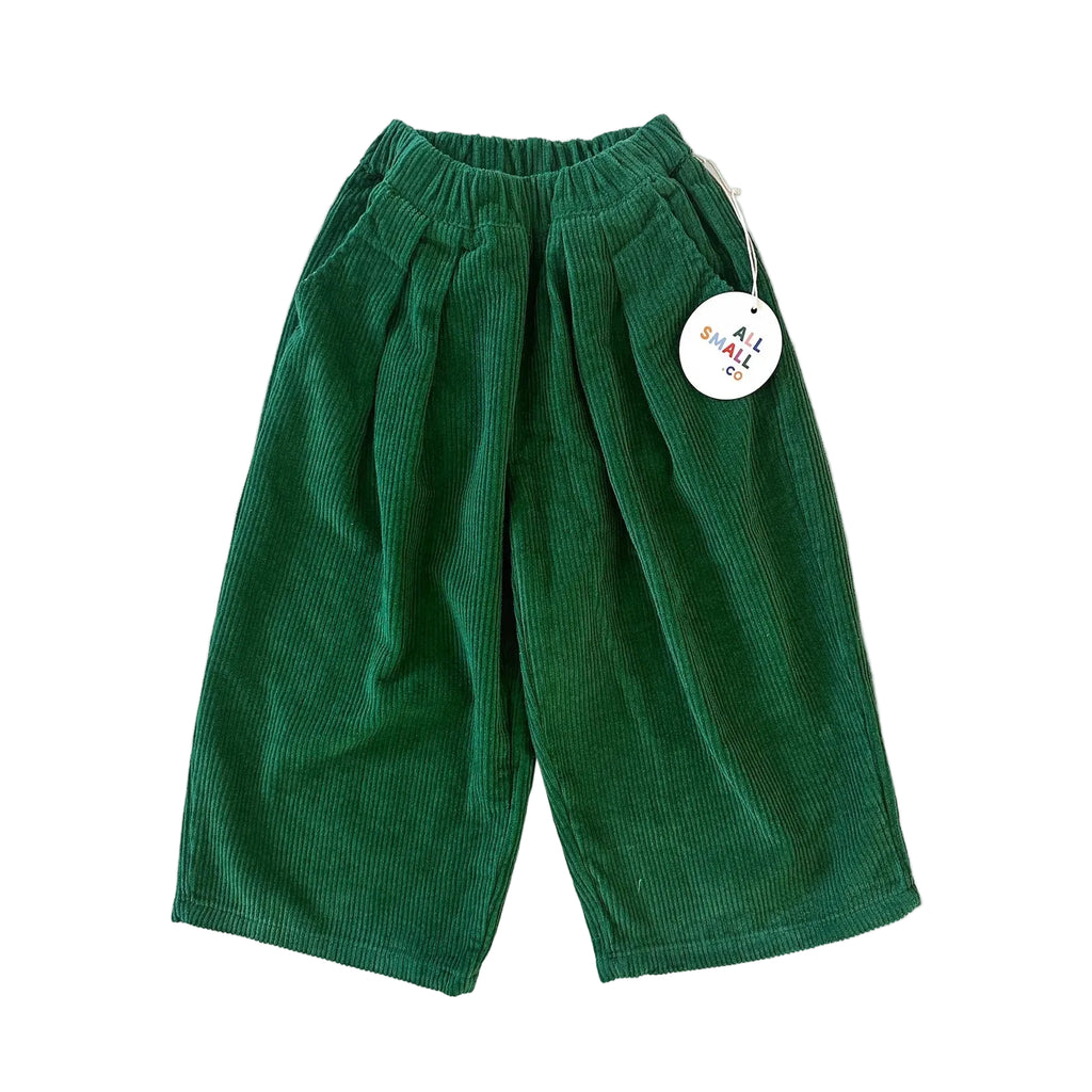 Kids Wide Leg Cords | Green