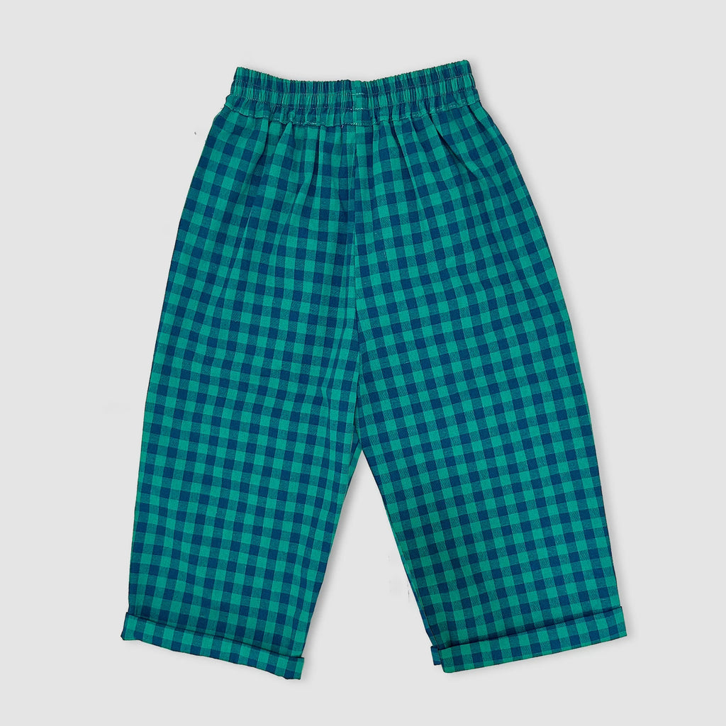 Kids Plaid Pants | Green and Navy