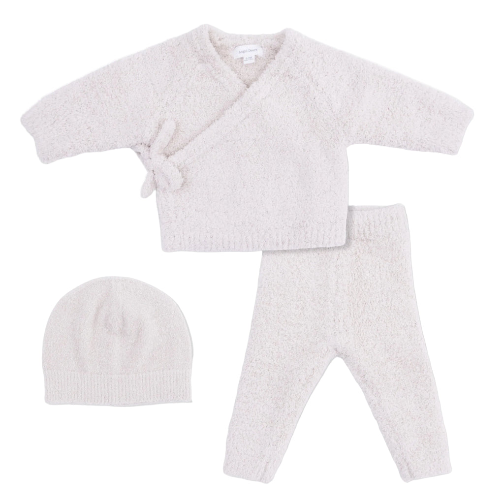 Baby Chenille Kimono 3 Piece Set | Beige