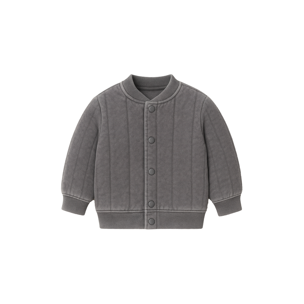 Kids and Babies Quilted Bomber Jacket l Vintage Black