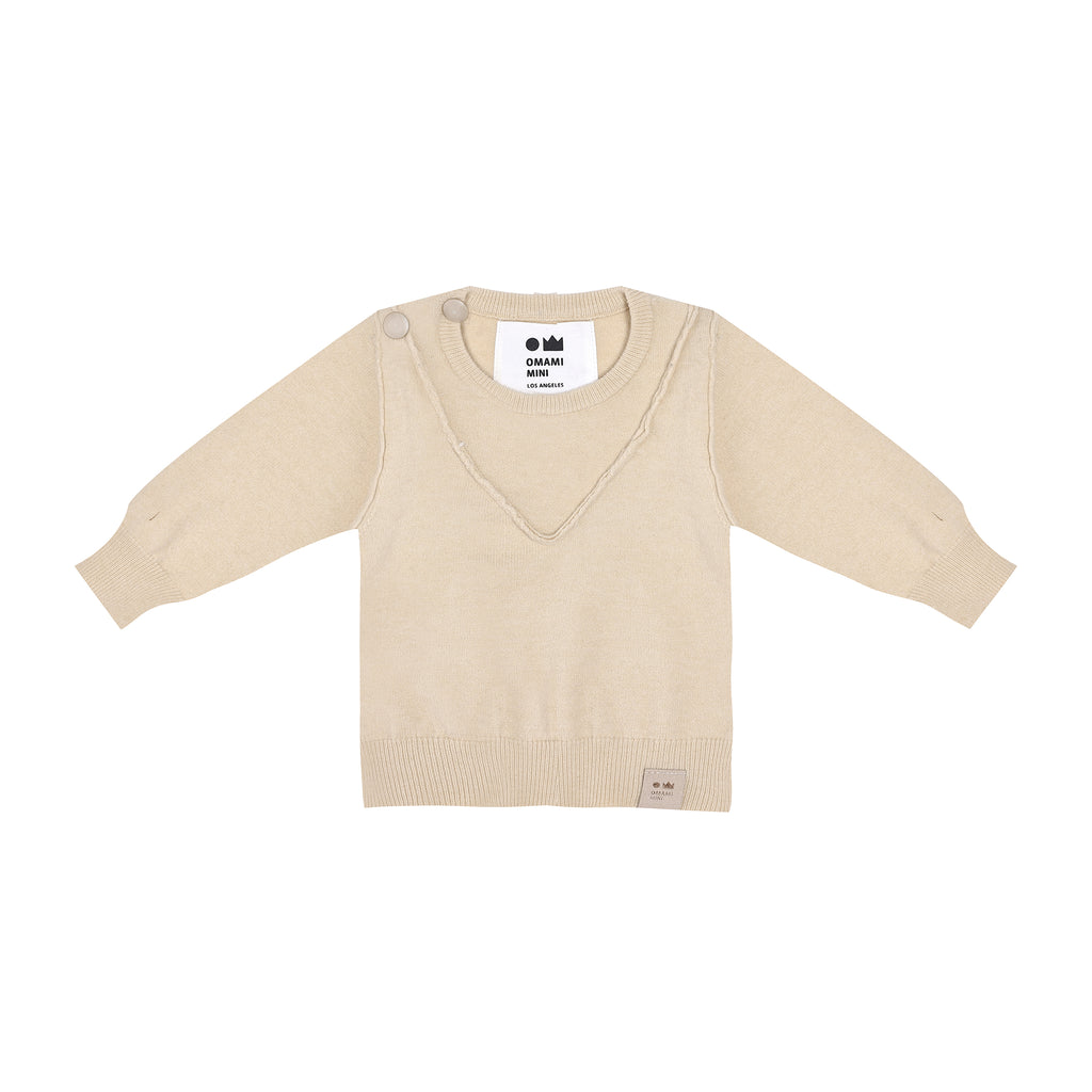 Baby Knitted Long Sleeve Top - Beige l OM717